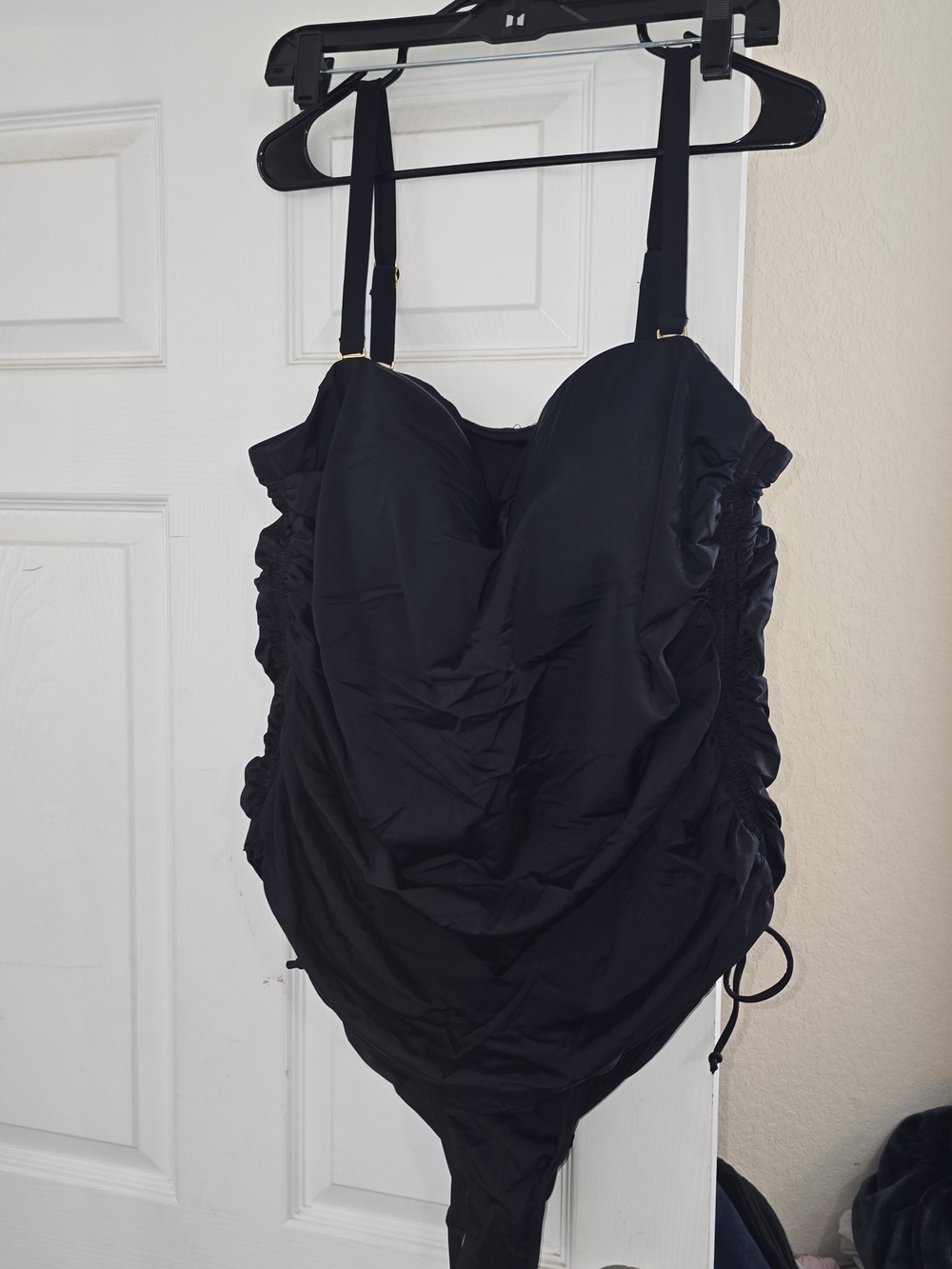 Swimsuits For All Black Ruched Womens One-Piece Swimsuit